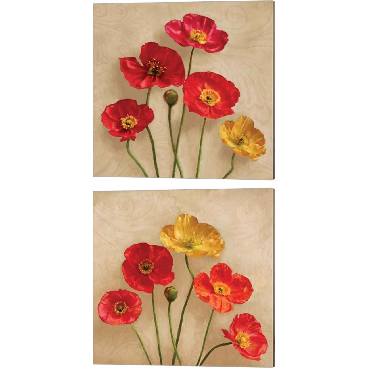 Graceful Spring by Janel Pahl 14" x 14" Canvas Wall Art (Set of 2)